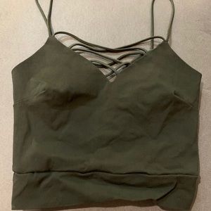Olive strappy crop top